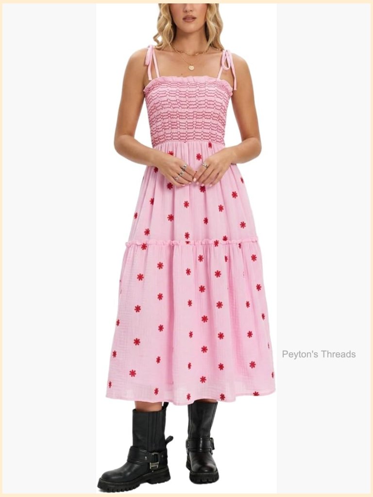 Sleeveless Tie Strap Maxi Dress With Smocked Bust And Pockets